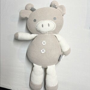 Living Textiles Finn Giraffe knit baby toy rattle